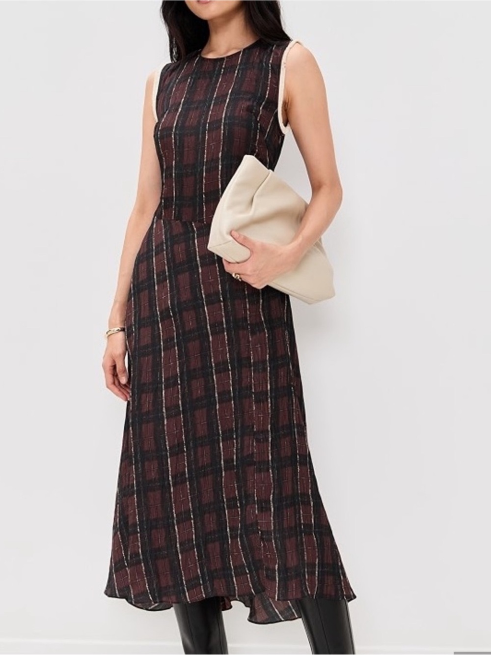 Baum Und Pferdgarten Atina Dress Plaid Midi Dark Red Check